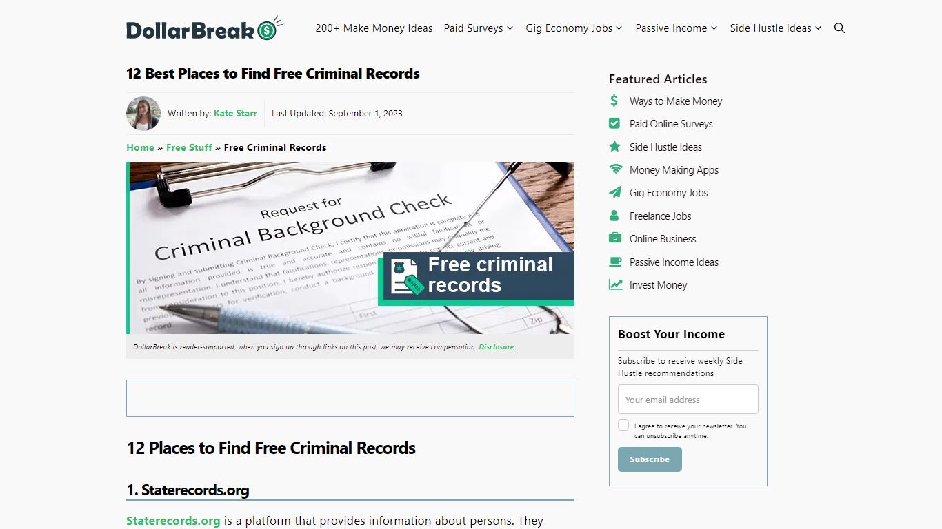 12 Best Places to Find Free Criminal Records - DollarBreak